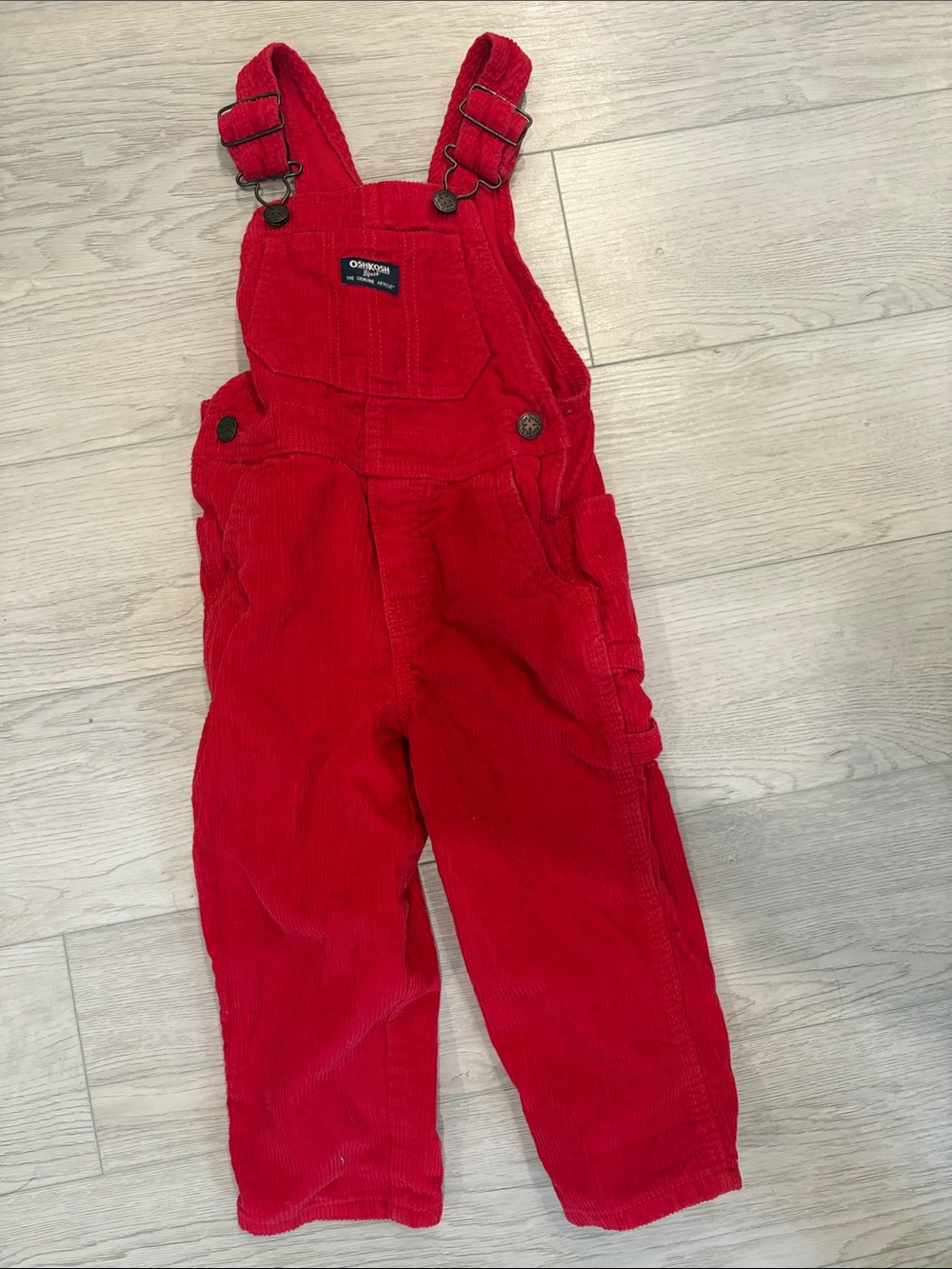 3T bright red OshKosh B'gosh Bright Corduroy Kids Overalls